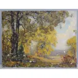 Allen D Cochran, An Autumn Afternoon., Oil on Board "An Autumn Afternoon." Signed lower right