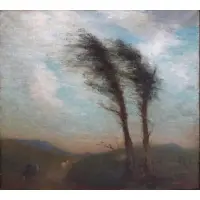 Albert Pike Lucas, Coming Storm., Oil on Canvas "Coming Storm." Signed lower right
