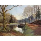 William Merritt Post, Bantam River Connecticut Landscape