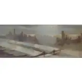 Trew Hocker, New York Skyline., Oil on Canvas "New York Skyline." Signed lower left