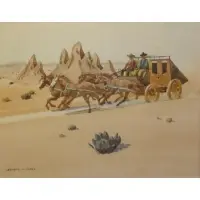 Leonard Reedy, Leonard Howard Reedy, American - active in Chicago, 1899 - 1956, Watercolor of Figures in Stage Coach