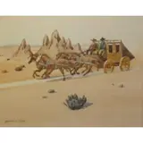 Leonard Reedy, Leonard Howard Reedy, American - active in Chicago, 1899 - 1956, Watercolor of Figures in Stage Coach