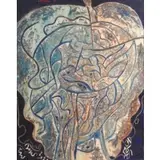 Enrique Tábara, Imagen en Gris y Azul., Oil on Canvas "Imagen en Gris y Azul." Signed and dated 1968 upper left