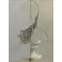 Josep Maria Subirachs, Bust, Surrealist Oil on Canvas "Bust" or "Dona Arquitectura" Signed in the pedestal lower right