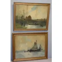 Henry Ward Ranger, Untitled, Two Watercolor Landscapes