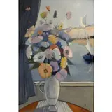 Charles Levier, Fleurs Sur La Mer, Oil on Canvas "Fleurs Sur La Mer" Signed lower right and signed and titled verso