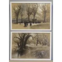 Madison Square by Francis Hopkinson Smith, Two Charcoals on Paper, sold Oct 2013