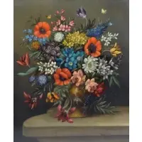 Jan Van Doust, Jan Van Doust, Dutch, 1794 - 1846, Oil on Canvas Floral Still Life