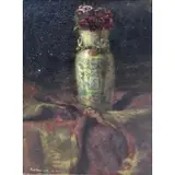 P.V Hamme, P.V. Hamme / 21 Munich., 1921 Oil on Board Still Life with Chinese Vase