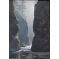 Misty Morning Sunlight Break Thru, Oneonta Gorge, Columbia River, Oregon. by Frank Magsino, sold Sep 2013