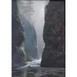 Frank Magsino, Misty Morning Sunlight Break Thru, Oneonta Gorge, Columbia River, Oregon.