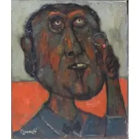 Leo W Quanchi, Absynthe Drinker., Oil on Canvas "Absynthe Drinker." Signed lower left