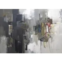 Claude Bentley, Capon., Abstract Oil on Canvas "Capon." Signed and dated 59 lower right