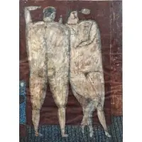 Joseph Glasco, The Death of Procris., 1955 Oil on Paper "The Death of Procris." Signed upper left in figure's head