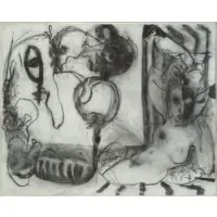 Sam Messer, After Blue Bow, Charcoal & Dry Pigment on Ray Paper