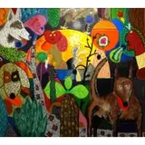 Roy D De Forest, Swamp Fever, Polymer on Canvas