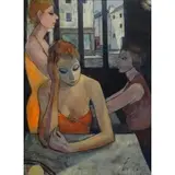Charles Levier, Femmes Dans L'Atelier., Oil on Canvas "Femmes Dans L'Atelier." Signed lower right and signed and titled verso