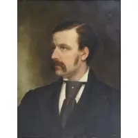 J.P Metcalf, Untitled, 19th C. Oil on Canvas Portrait of Francis Marion Crawford