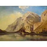 Alois Kirnig, Alois Kirnig, Austrian, 1840 - 1911, Oil on Canvas of Austrian Landscape