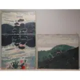William Schumacher, Untitled, Two Oil on Canvas Landscapes