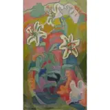 William Schumacher, William Emile Schumacher, American, 1870 - 1931, 1916 Oil/Canvas Still Life Lillies
