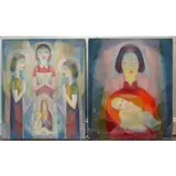 William Schumacher, The Mother, Two Oils on Canvas