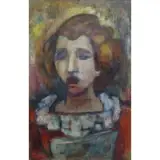 Maurice Becker, One of a Chorus., Oil on Canvas "One of a Chorus." Signed and dated 1938 upper left