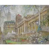 Kamil Kubík, Kamil Kubik, Czechoslovakian - active in New York, b, Pastel of the New York Public Library
