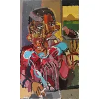 Clintel Steed, Portrait of a Man Smoking and Eating a Parrot.