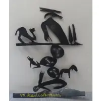 Menashe Kadishman, Iron Cut Out with Figures and Animals