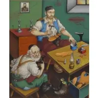 Arthur Szyk, Arthur Szyk London 1938, Gouache of Jewish Shoe Cobblers