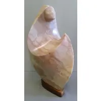 Bruce LaFountain, Mounted on wood base, Carved Marble Native American Figure