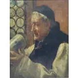 Richard Creifelds, Richard Creifelds, American - New York, 1853 - 1939, Oil on Canvas Portrait of a Monk