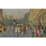 Anton Vorauer, Anton Vorauer, Austrian, 1905 - 1985, Oil on Canvas of Parisian Street Cafe