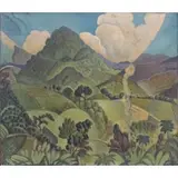 Stephen Haweis, And The Hills of Dominica Look Very Good To Me., Oil on Canvas Landscape "And The Hills of Dominica Look Very Good To Me." Unsigned