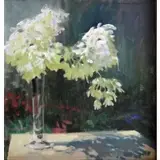 Daniel Sprick, Daniel Sprick, American - Colorado, b, Oil on Canvas Still Life with Flowers in Vase