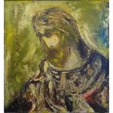 Joachim Probst, King David., Oil on Canvas "King David." Signed lower left, signed, titled, and dated 1956 verso