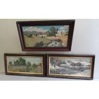 Untitled by Jaroslav Svoboda, 3 Oil on Masonite Landscapes, sold Jul 2013