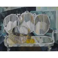 Hervé Masson, Herve Masson, Mauritanian, 1919 - 1980, Oil on Canvas Still Life with Sofa