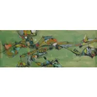 Medieval Knight by Lawrence Kupferman, Abstract Tempra on Paper, sold Jul 2013
