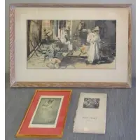 Pop Hart, Market, New Orleans, Watercolor, Holiday Card Etching & Exhibition Catalogue