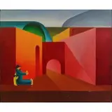 Raul R Camacho, La Naranja, 1974 Oil on Canvas "La Naranja" Signed and dated lower right