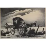 Gateside Conversation. by Thomas Hart Benton, Lithograph "Gateside Conversation." Pencil signed lower right, sold Jul 2013