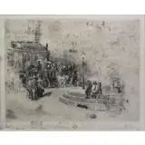 Félix Buhot, La Place Pigalle En 1878, Etching, Aquatint, and Drypoint