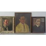 Manuel Boccini, Par Moi Meme, 3 Oil on Canvas Self Portraits