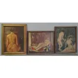 Manuel Boccini, Nude Torse, 3 Oils on Canvas of Nudes