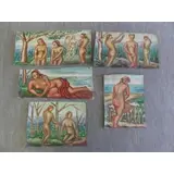 Manuel Boccini, Untitled, 5 Oils on Canvas of Nudes