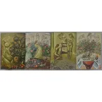 Manuel Boccini, Untitled, 4 Neoclassical Style Oils on Canvas