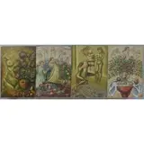 Manuel Boccini, Untitled, 4 Neoclassical Style Oils on Canvas