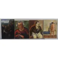 Manuel Boccini, A Ma Chere, 4 Oils on Canvas of Figures